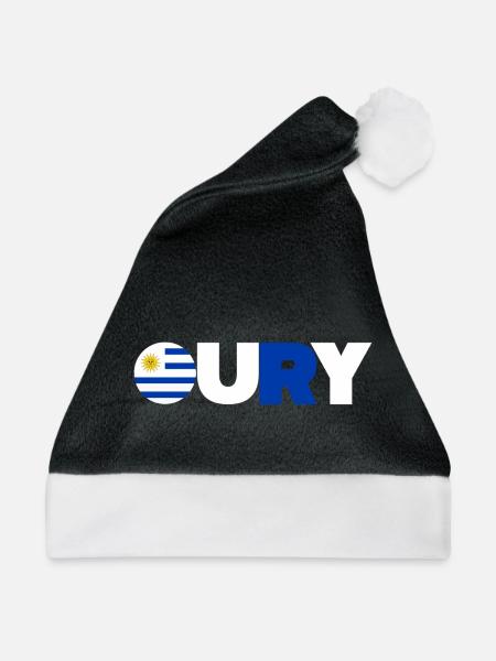 Uruguay - Weihnachtsmütze - Schwarz/Weiß