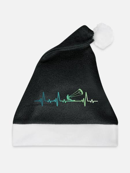 Kitesurfen Heartbeat Kiteboard Surf - Weihnachtsmütze - Schwarz/Weiß