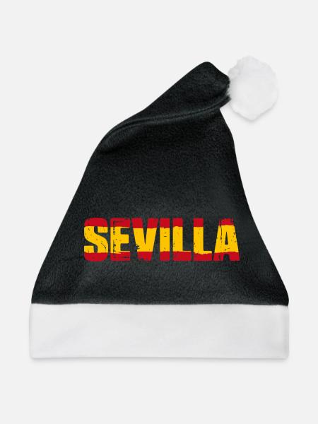 Sevilla Flagge Spanien - Weihnachtsmütze - Schwarz/Weiß