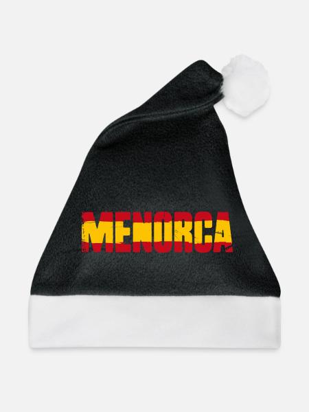 Menorca Flagge Spanien - Weihnachtsmütze - Schwarz/Weiß