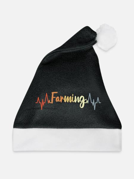 Landwirt Herzschlag - Weihnachtsmütze - Schwarz/Weiß