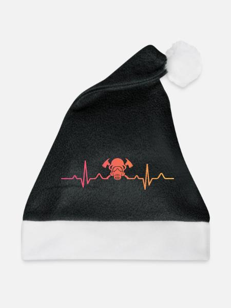 Feuerwehrmann Sunset Heartbeat Feuerwehrmann - Weihnachtsmütze - Schwarz/Weiß