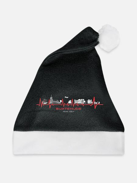 Buxtehude - Stadt / Hase und Igel - Weihnachtsmütze - Schwarz/Weiß - Vorne
