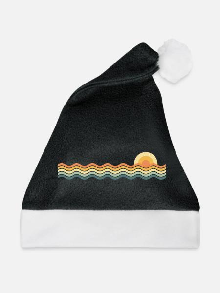 Sonne und Wellen - Weihnachtsmütze - Schwarz/Weiß