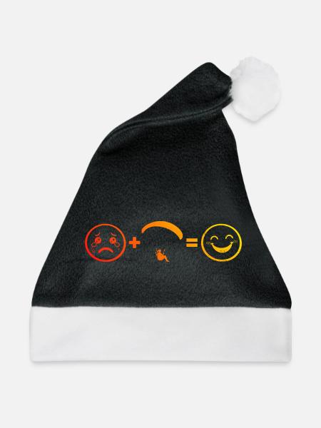Gleitschirmfliegen Geschenk für die Luftsportlerin - Weihnachtsmütze - Schwarz/Weiß - Vorne
