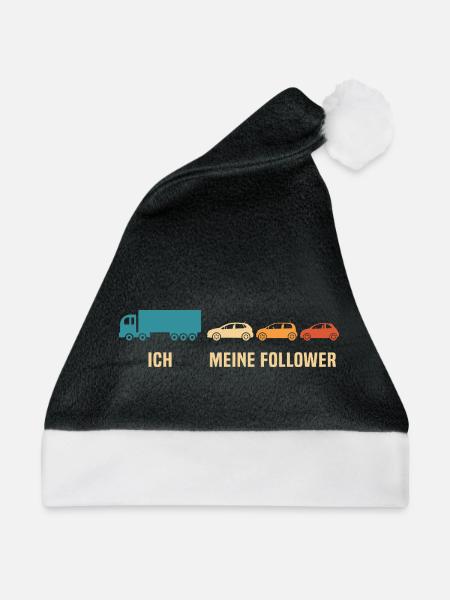 Lkw fahrer ich meine follower - Weihnachtsmütze - Schwarz/Weiß