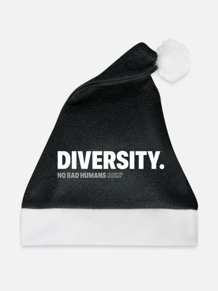 Diversity - Weihnachtsmütze - Schwarz/Weiß - Vorne