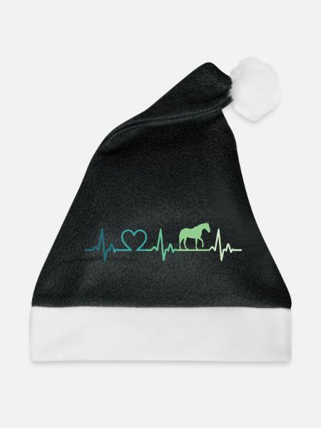Mein Pferd, Herzschlag, Pferde, - Weihnachtsmütze - Schwarz/Weiß