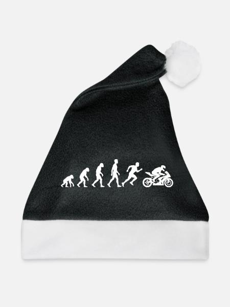 Motorradentwicklung – Biker-Humor und Biker-Leidenschaft - Weihnachtsmütze - Schwarz/Weiß - Vorne