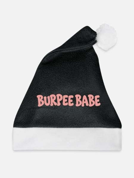Burpee Babe Blasen-Buchstabenkunst - Weihnachtsmütze - Schwarz/Weiß