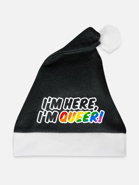 Queer is here! - Weihnachtsmütze - Schwarz/Weiß