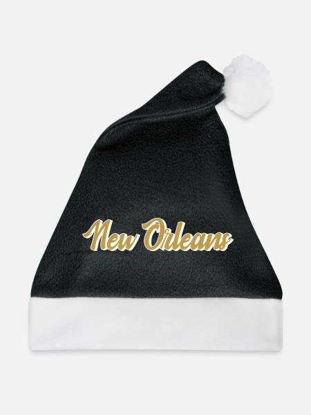 New Orleans Gold Script - Weihnachtsmütze - Schwarz/Weiß