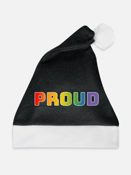 Regenbogen proud weiss - Weihnachtsmütze - Schwarz/Weiß