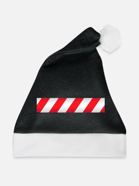 Rotes weißes Sicherheitsband - Weihnachtsmütze - Schwarz/Weiß