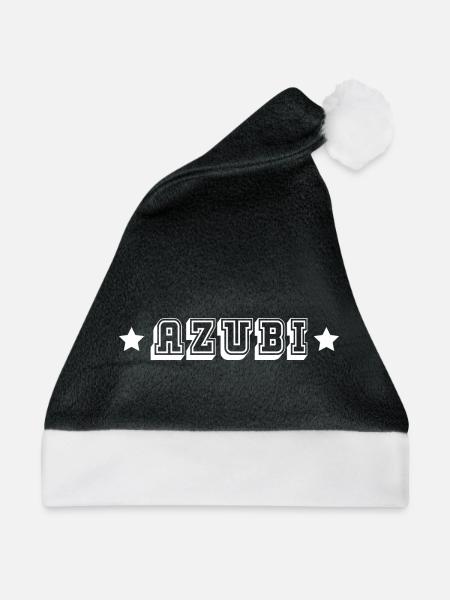 AZUBI tshirt schwarz - Weihnachtsmütze - Schwarz/Weiß