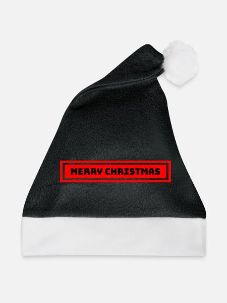 Merry Christmas - Weihnachtsmütze - Schwarz/Weiß