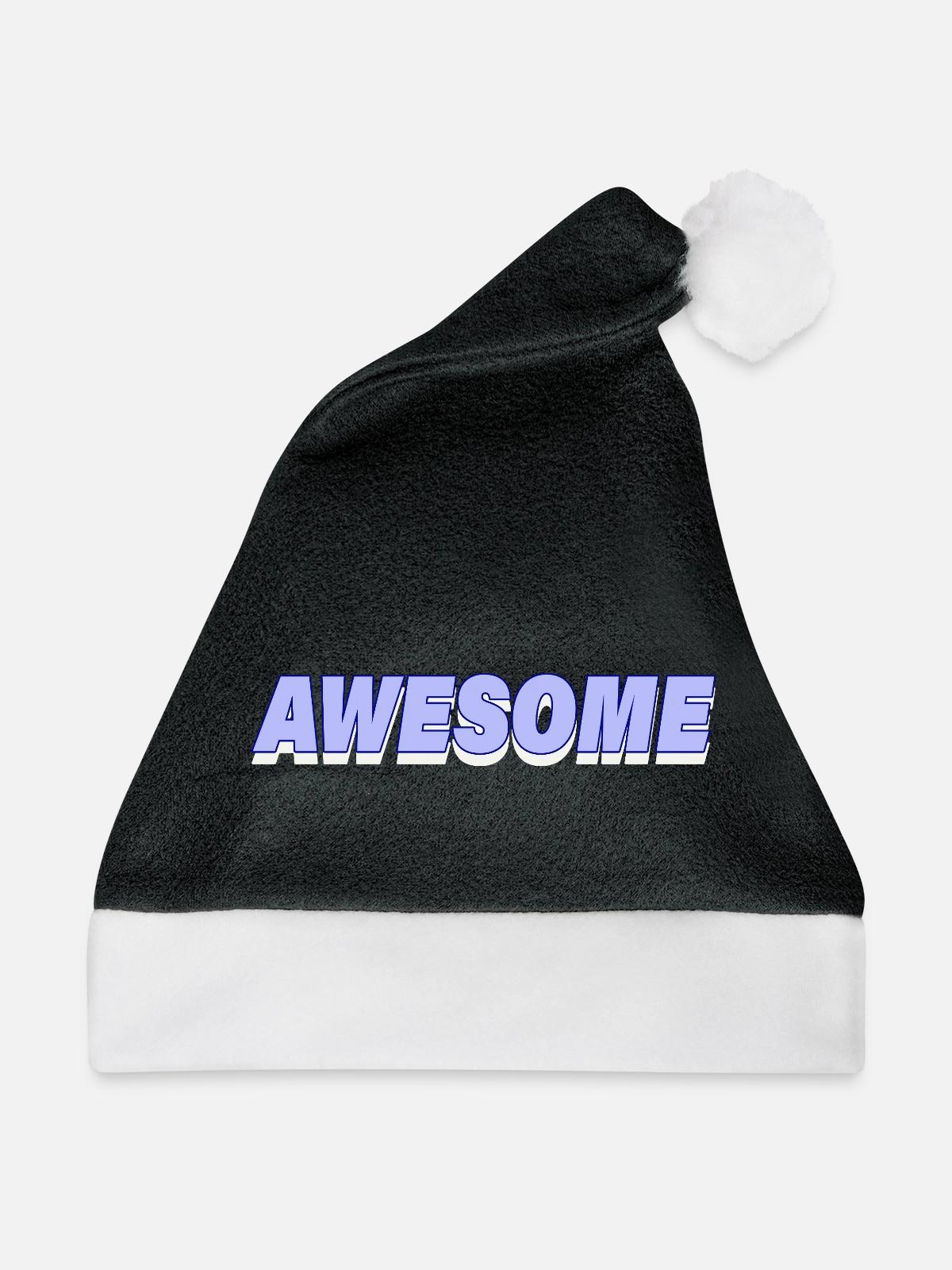 AWESOME - Weihnachtsmütze - Schwarz/Weiß - Vorne