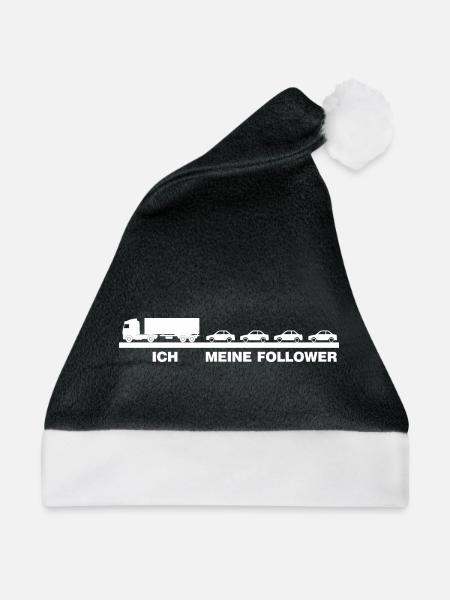 Ich und meine Anhänger lustiges LKW-Fahrer Führung - Weihnachtsmütze - Schwarz/Weiß - Vorne