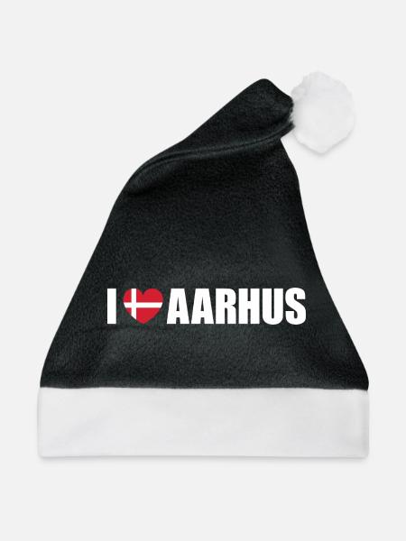 I love Aarhus Dänemark - Weihnachtsmütze - Schwarz/Weiß - Vorne