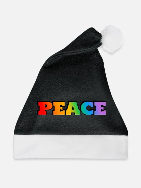 Friedens-Regenbogen - Weihnachtsmütze - Schwarz/Weiß