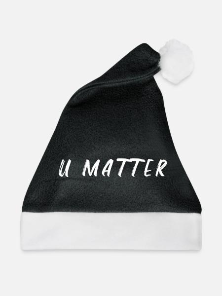 u matter  - Weihnachtsmütze - Schwarz/Weiß - Vorne