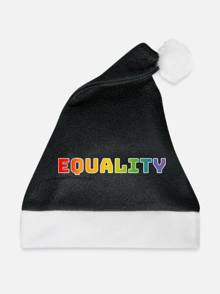 Regenbogen CSD Shirt equality 1 weiss - Weihnachtsmütze - Schwarz/Weiß