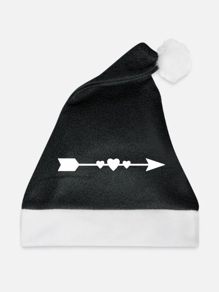 Pfeil mit Herz - Weihnachtsmütze - Schwarz/Weiß