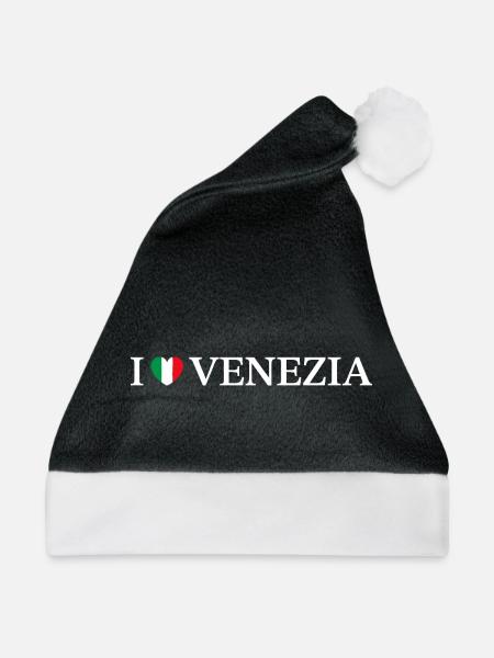 I love Venezia Italien Venedig - Weihnachtsmütze - Schwarz/Weiß - Vorne