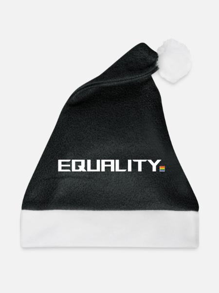 equality point rainbow black shirt - Weihnachtsmütze - Schwarz/Weiß