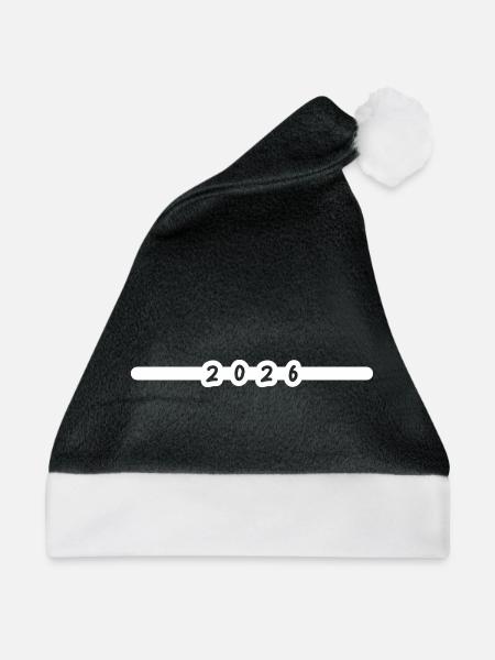 2026 Jahr - Weihnachtsmütze - Schwarz/Weiß