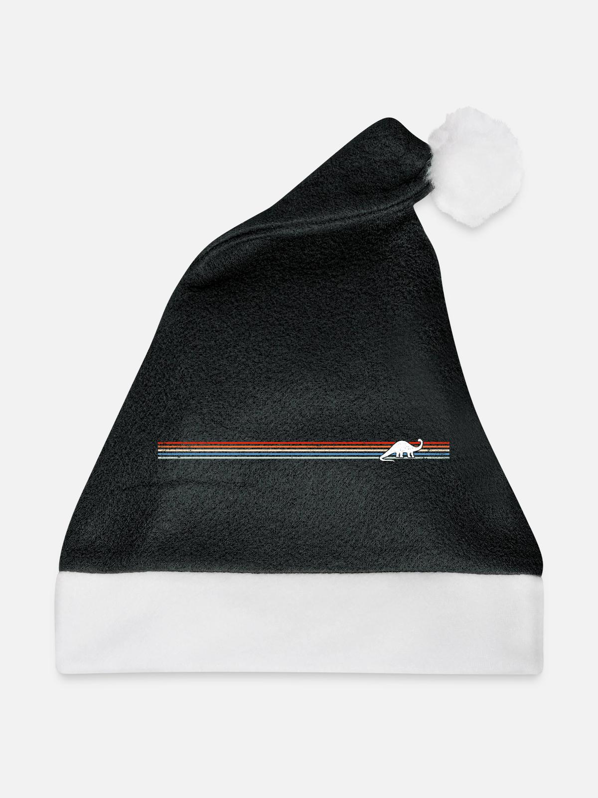 Retro Brontosaurus - Weihnachtsmütze - Schwarz/Weiß - Vorne