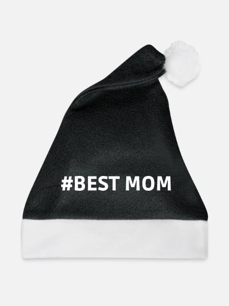 #Best Mom Supermama Mummy Heart - Weihnachtsmütze - Schwarz/Weiß - Vorne