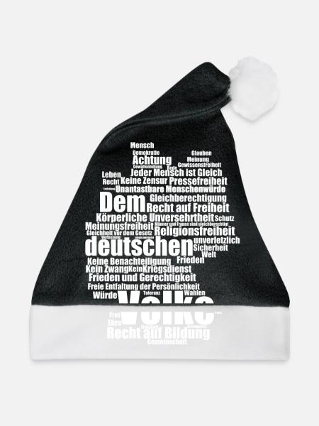 Dem deutschen Volke - weiß - Weihnachtsmütze - Schwarz/Weiß