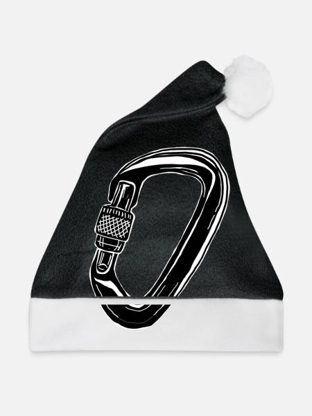 Kletter Karabiner - Kletter T-Shirt - Weihnachtsmütze - Schwarz/Weiß
