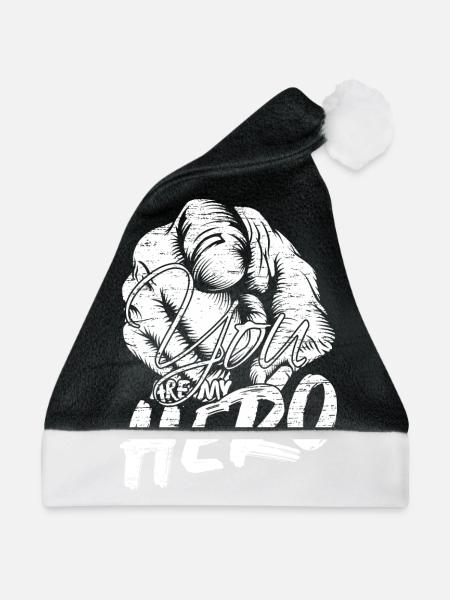 Du bist mein Held - Weihnachtsmütze - Schwarz/Weiß - Vorne