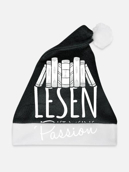 Lesen ist meine Passion - Weihnachtsmütze - Schwarz/Weiß