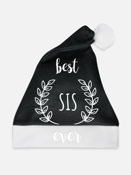 Best Sister Ever - Beste Schwester - Weihnachtsmütze - Schwarz/Weiß