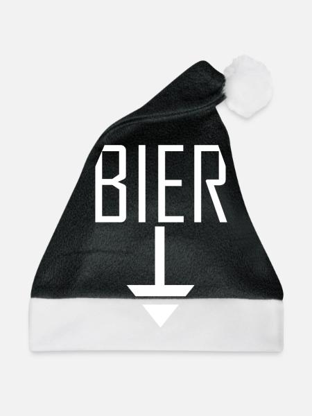 BIER - Weihnachtsmütze - Schwarz/Weiß