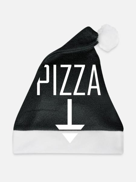 PIZZA - Weihnachtsmütze - Schwarz/Weiß