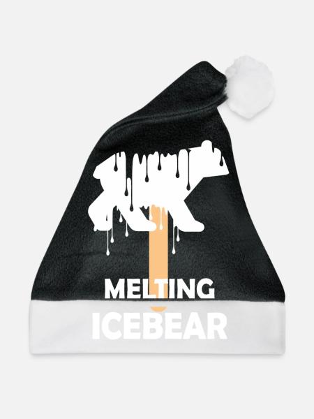 Schmelzender Eisbär - Weihnachtsmütze - Schwarz/Weiß