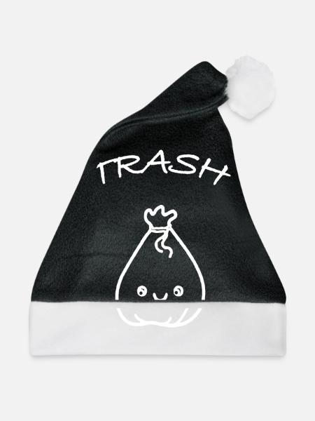 Müll trash - Weihnachtsmütze - Schwarz/Weiß - Vorne