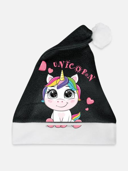 Unicorn - Weihnachtsmütze - Schwarz/Weiß