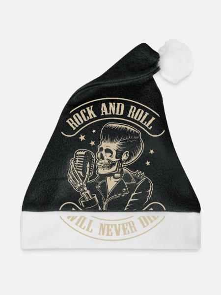 Rock n Roll - Rockabilly - Weihnachtsmütze - Schwarz/Weiß