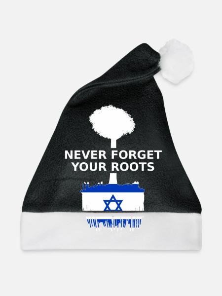 Israel Israelische Wurzeln - Weihnachtsmütze - Schwarz/Weiß - Vorne