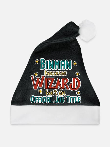 Binman Wizard - Weihnachtsmütze - Schwarz/Weiß