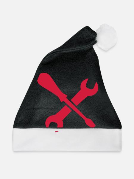 Werkzeug - Weihnachtsmütze - Schwarz/Weiß - Vorne