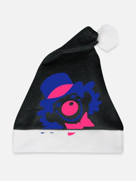 Ein Clown-Gesicht - Weihnachtsmütze - Schwarz/Weiß