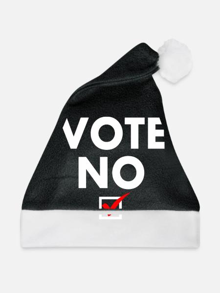 Vote no - Weihnachtsmütze - Schwarz/Weiß - Vorne
