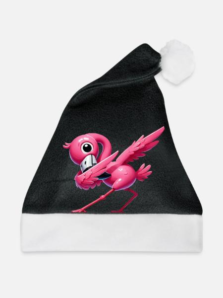 flamingo dabbing - Weihnachtsmütze - Schwarz/Weiß