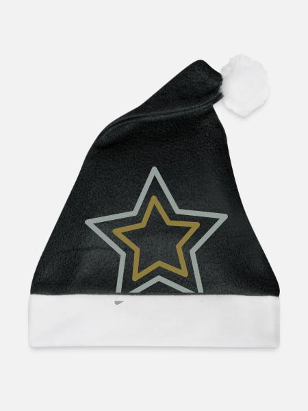 Kleine Sterne - Weihnachtsmütze - Schwarz/Weiß
